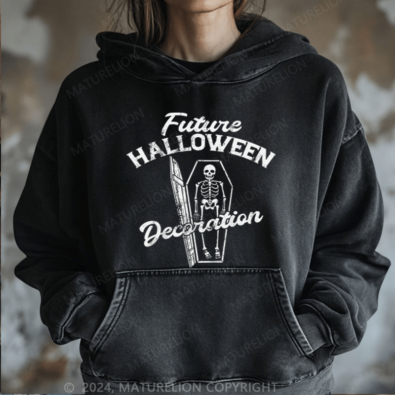 Maturelion Halloween Future Halloween Decoration Washed Hoodie