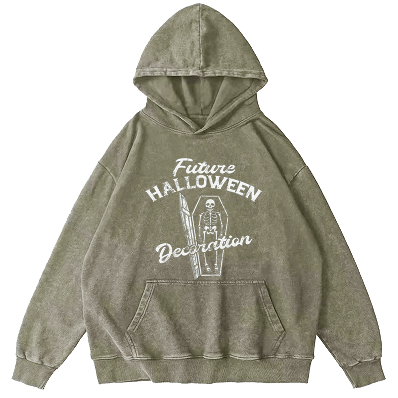 Maturelion Halloween Future Halloween Decoration Washed Hoodie