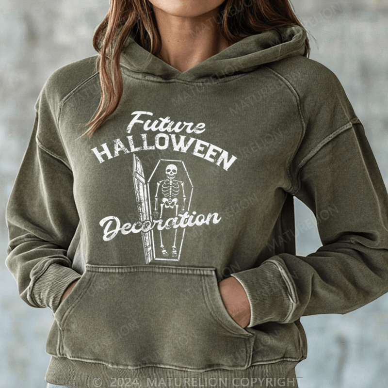 Maturelion Halloween Future Halloween Decoration Washed Hoodie