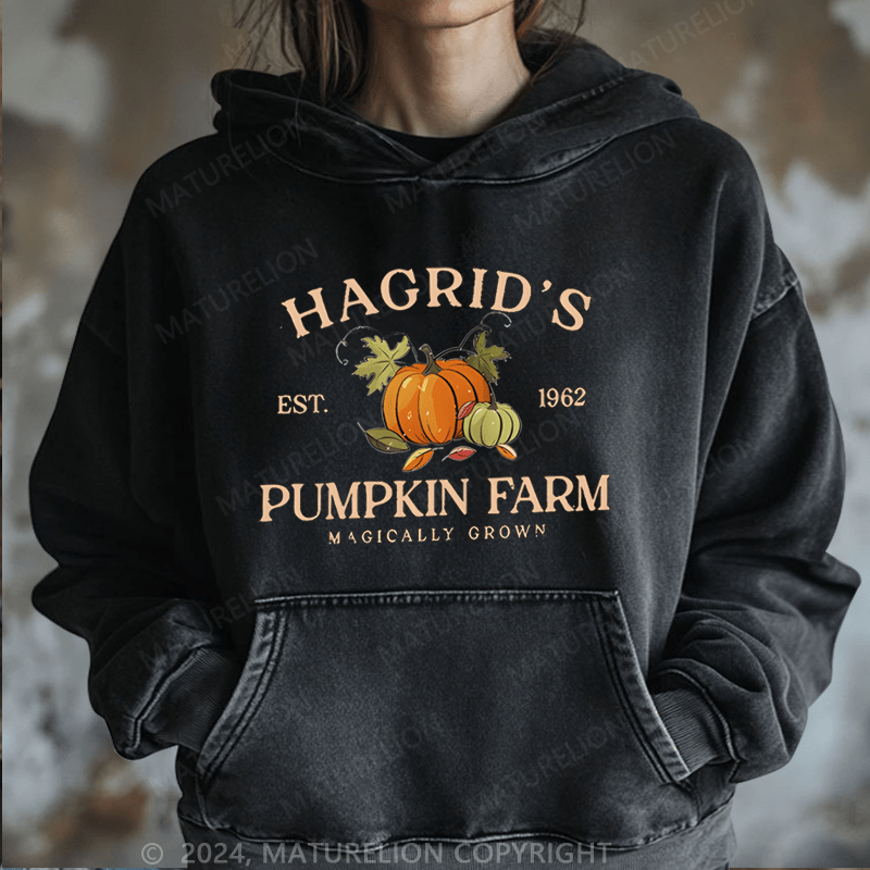 Maturelion Halloween Hagrid'S Pumpkin Patch DTG Printing Halloween Hoodie