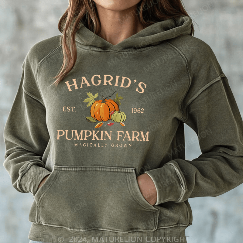 Maturelion Halloween Hagrid'S Pumpkin Patch DTG Printing Halloween Hoodie