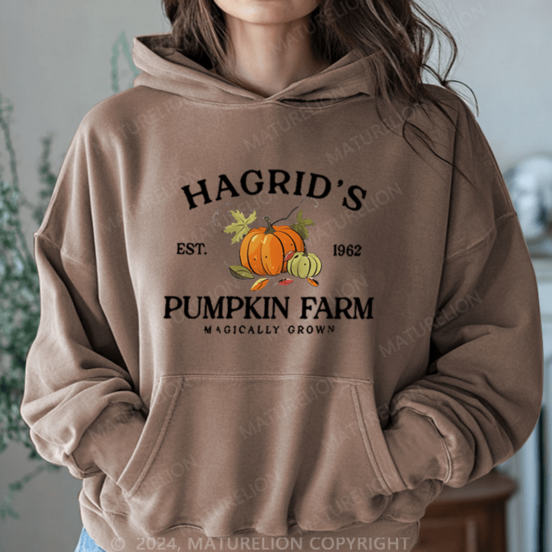 Maturelion Halloween Hagrid'S Pumpkin Patch DTG Printing Halloween Hoodie