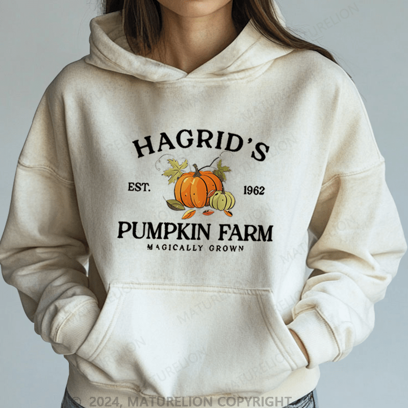 Maturelion Halloween Hagrid'S Pumpkin Patch DTG Printing Halloween Hoodie