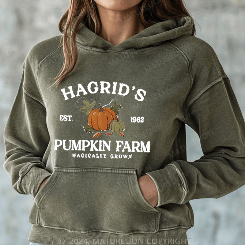 Maturelion Halloween Hagrid'S Pumpkin Patch DTG Printing Halloween Hoodie