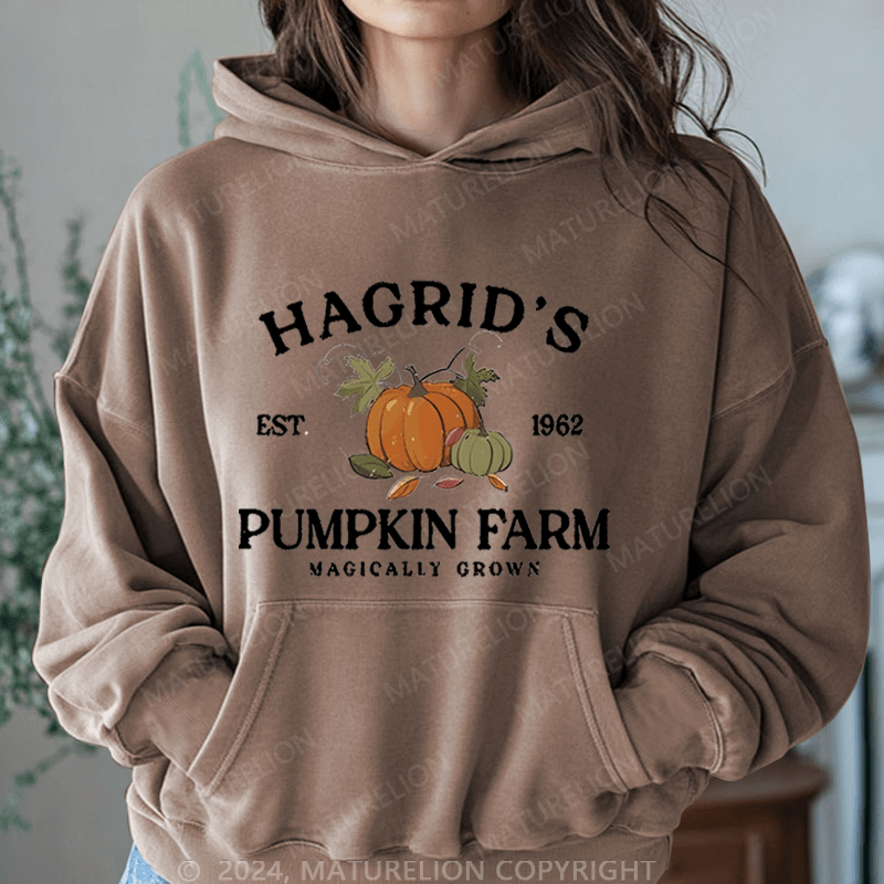 Maturelion Halloween Hagrid'S Pumpkin Patch DTG Printing Halloween Hoodie