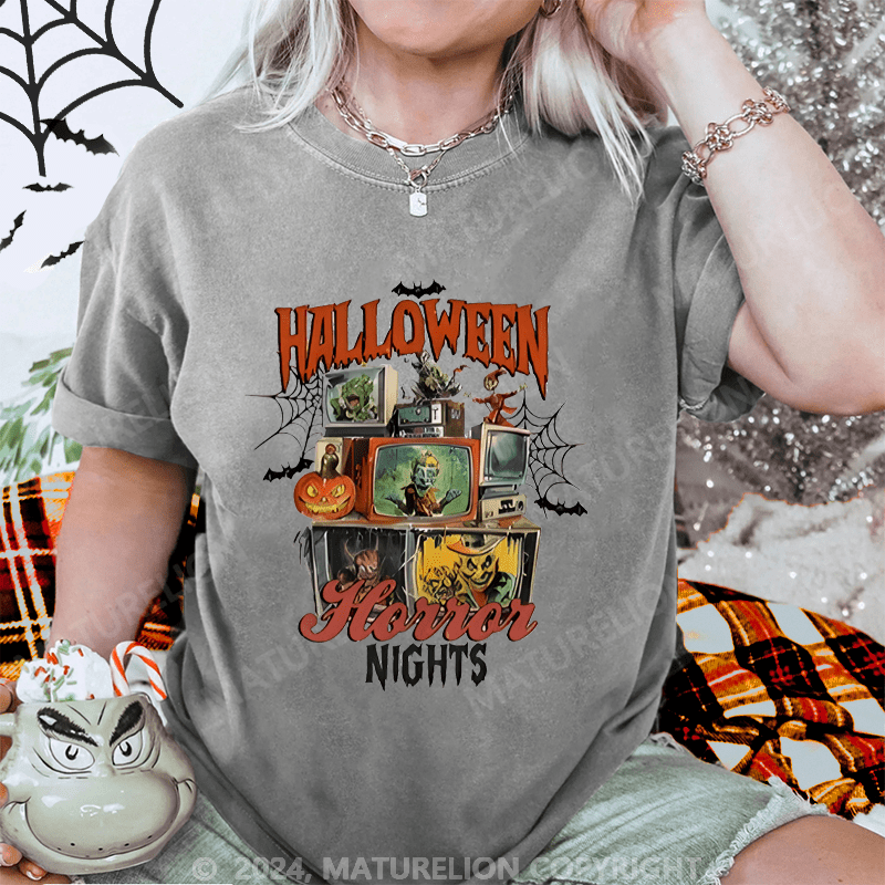 Maturelion Halloween Halloween Horror Nights Washed T-Shirt