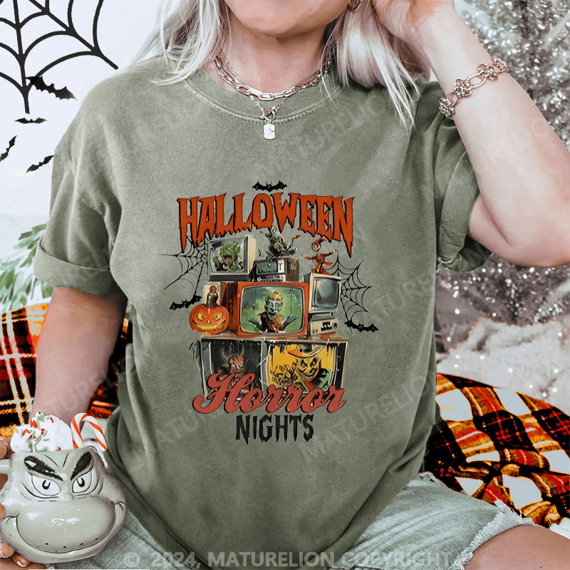 Maturelion Halloween Halloween Horror Nights Washed T-Shirt