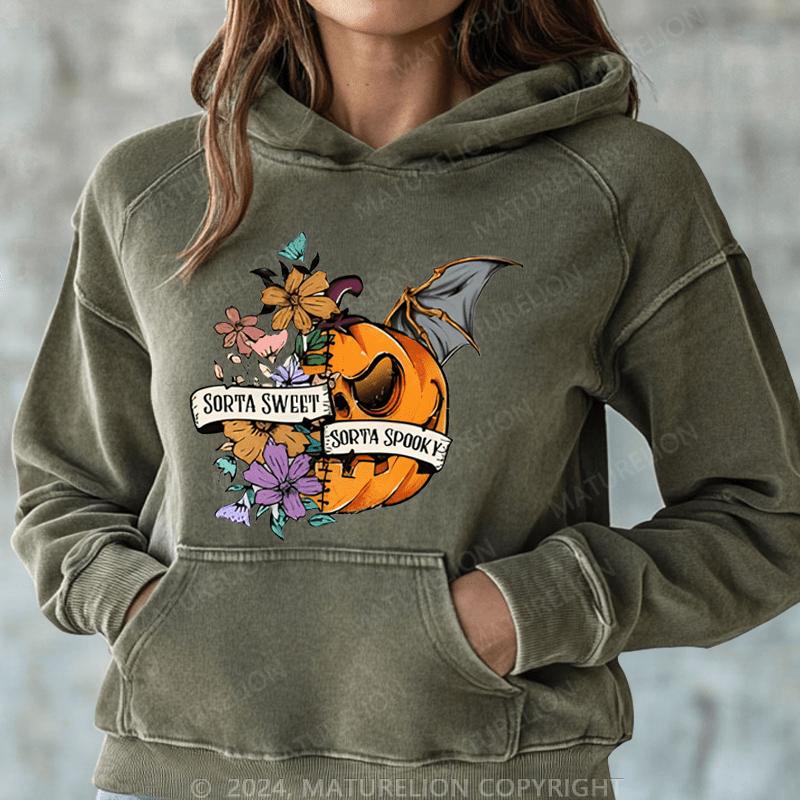 Maturelion Halloween Halloween Washed Hoodie