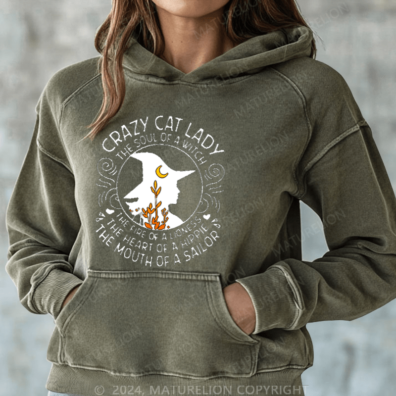 Maturelion Halloween Happy Halloween Lady Witch Casual DTG Printing Halloween Hoodie