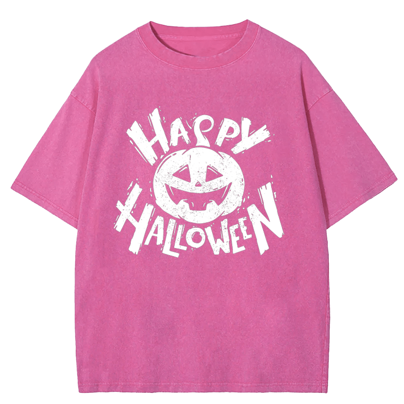 Maturelion Halloween Happy Halloween Washed T-Shirt