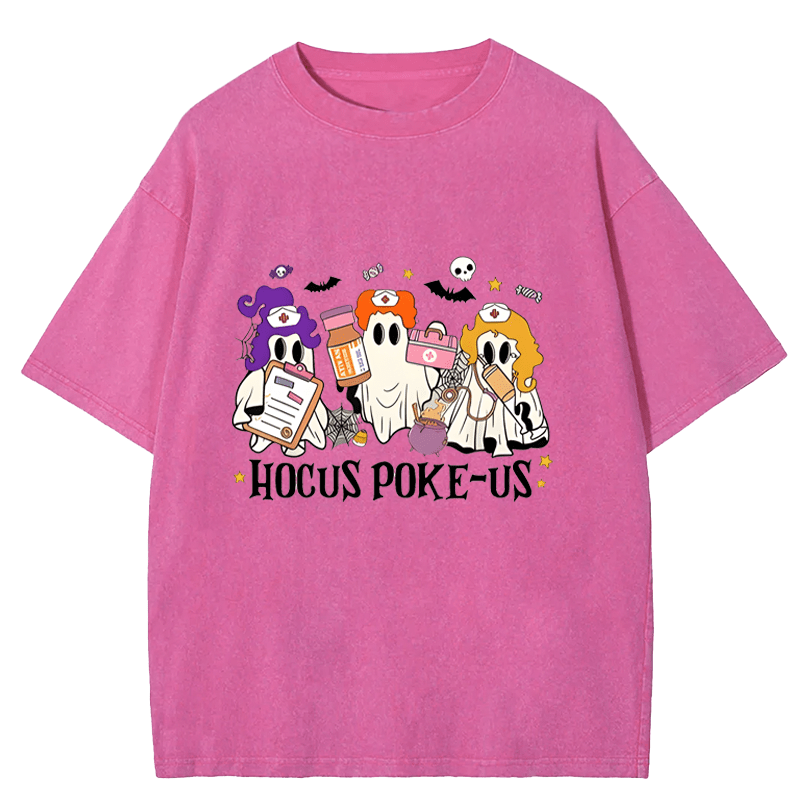 Maturelion Halloween Hocus Poke-Us Washed T-Shirt