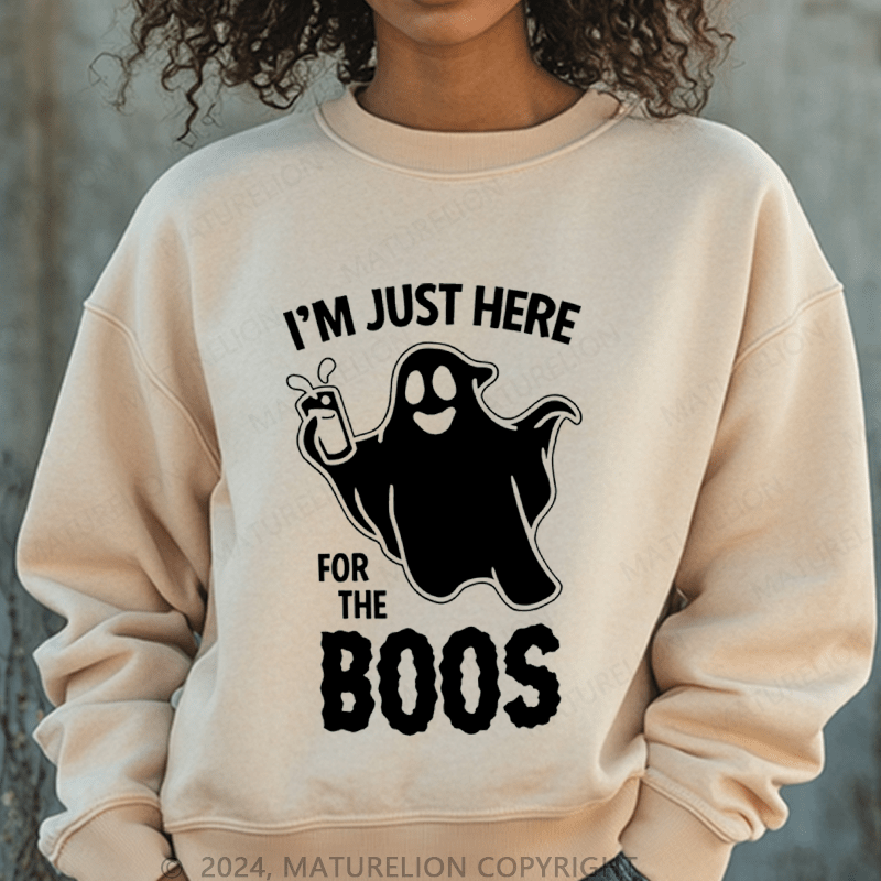 Maturelion Halloween I'm Just Here For The Boos Washed Halloween Sweatshirt