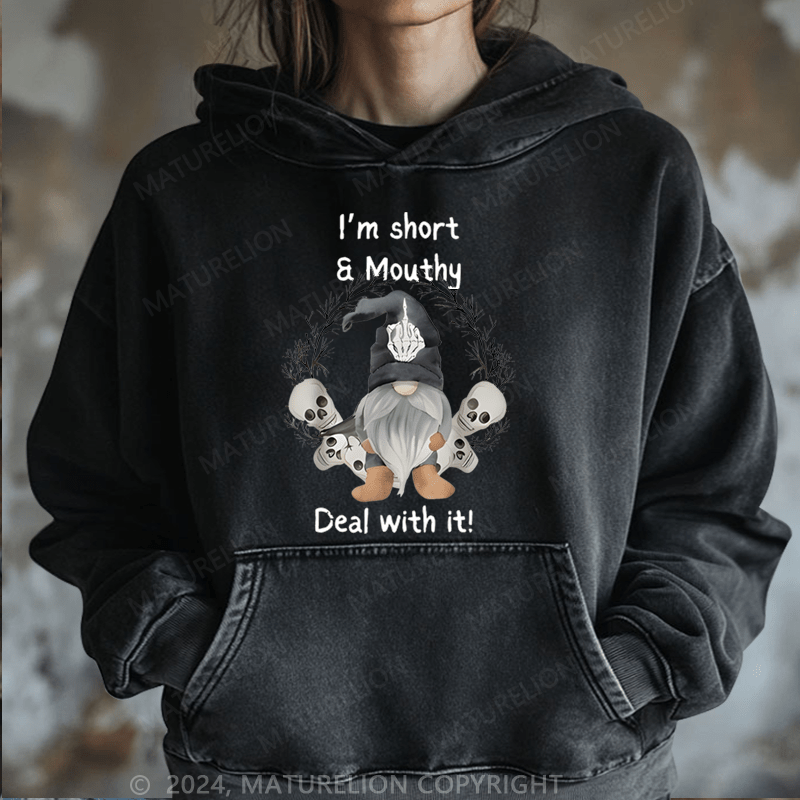 Maturelion Halloween I'm Short & Mouthy Printed Halloween Casual DTG Printing Halloween Hoodie