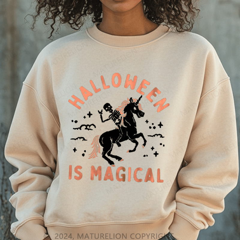 Maturelion Halloween Is Magical Washed Halloween Sweatshirt