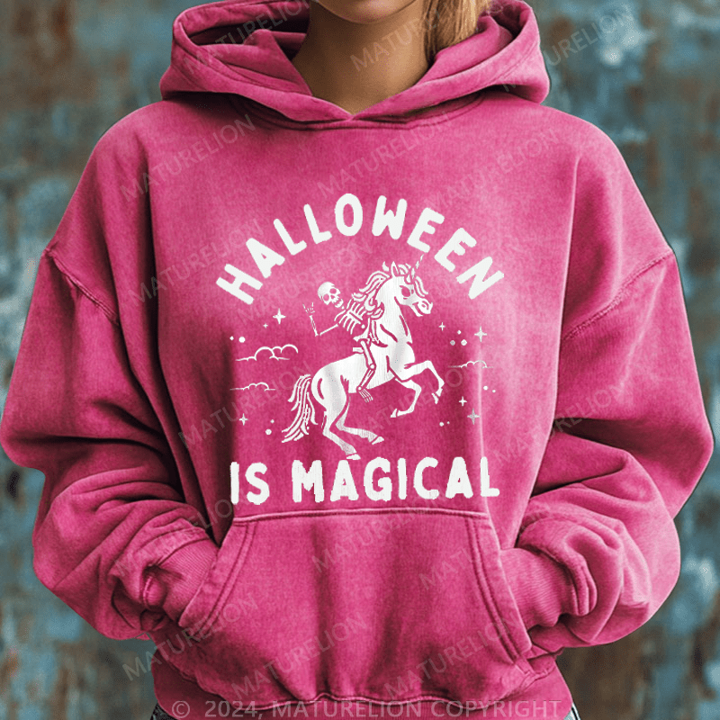 Maturelion Halloween Is Magical Washed Hoodie