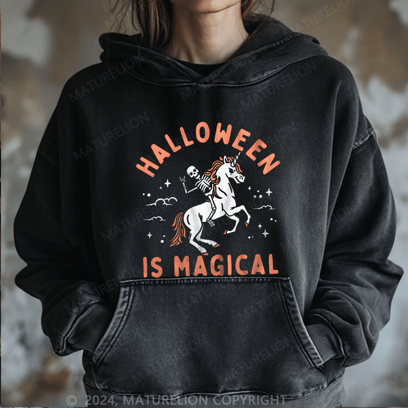 Maturelion Halloween Is Magical Washed Hoodie