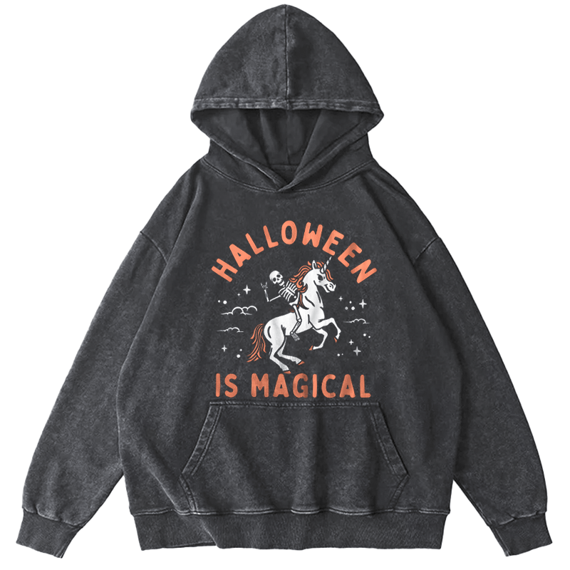 Maturelion Halloween Is Magical Washed Hoodie