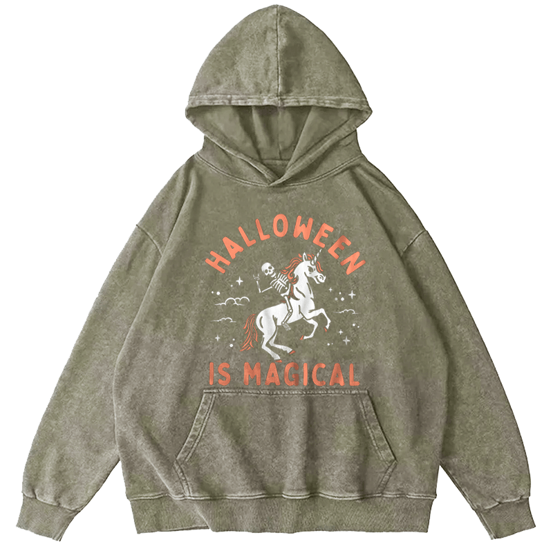 Maturelion Halloween Is Magical Washed Hoodie