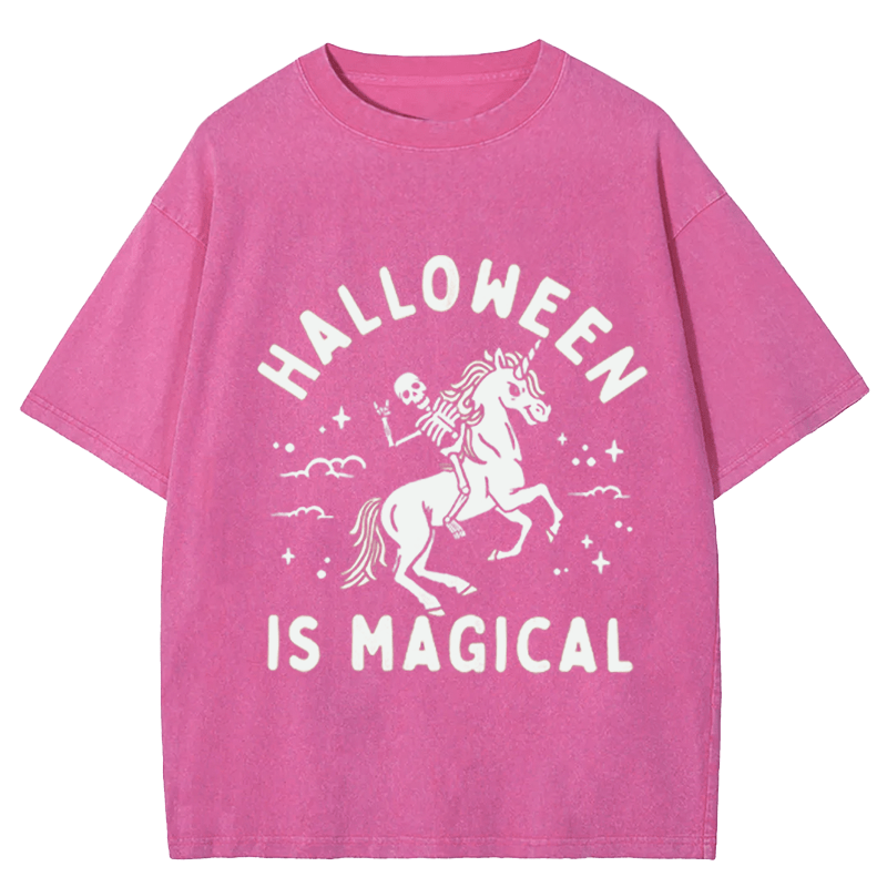 Maturelion Halloween Is Magical Washed T-Shirt