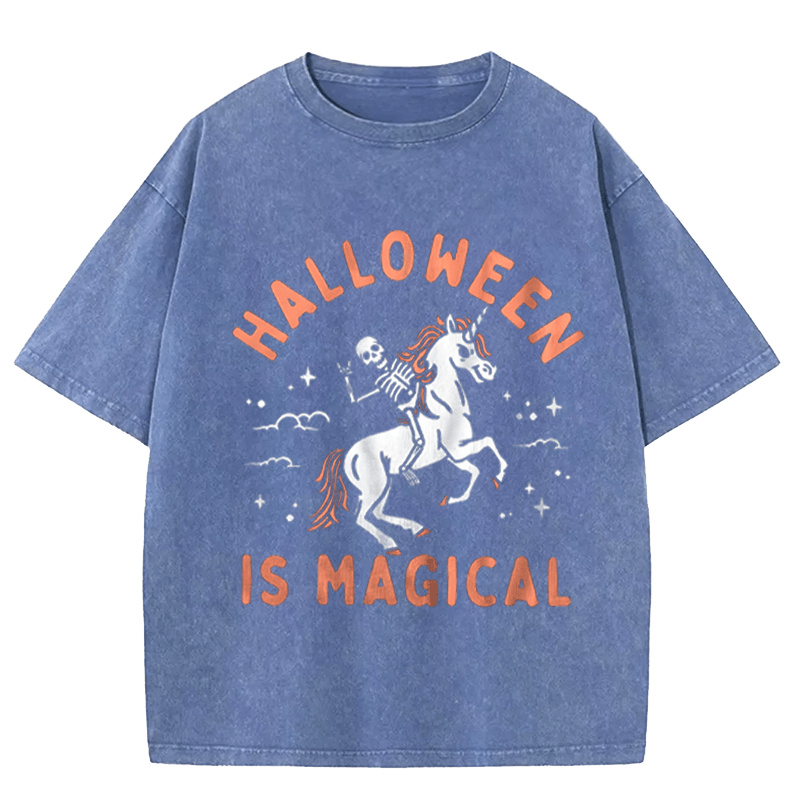 Maturelion Halloween Is Magical Washed T-Shirt