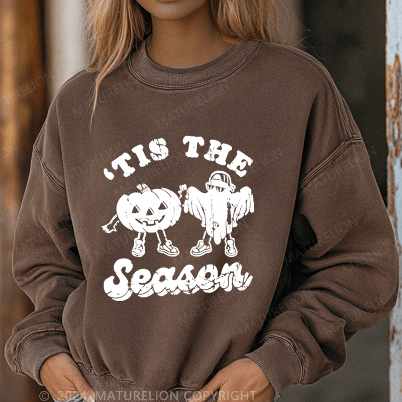 Maturelion Halloween Is The Season Washed Halloween Sweatshirt