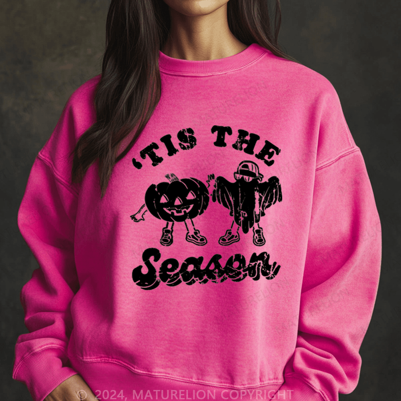 Maturelion Halloween Is The Season Washed Halloween Sweatshirt