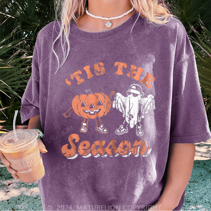 Maturelion Halloween Is The Season Washed T-Shirt