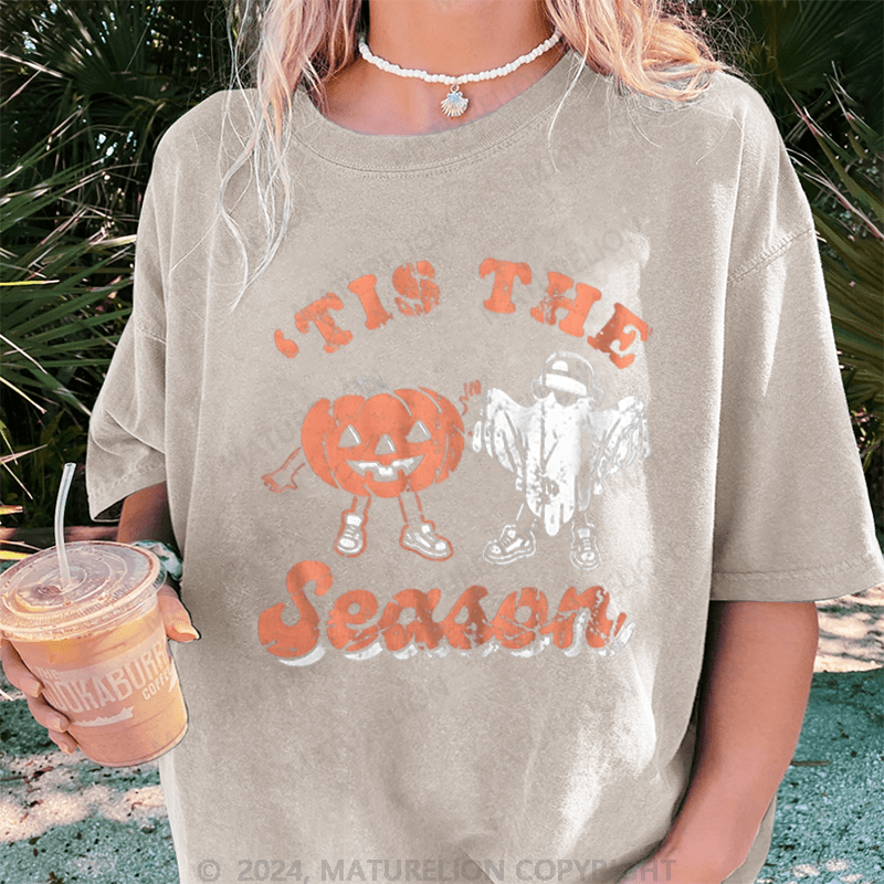 Maturelion Halloween Is The Season Washed T-Shirt