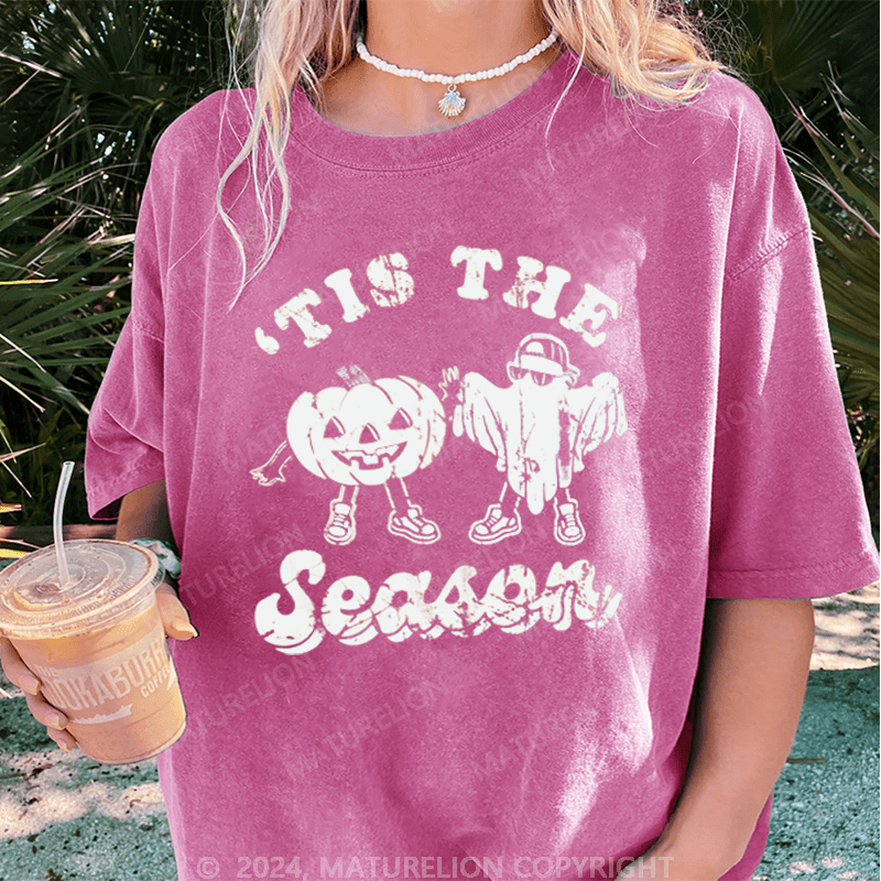 Maturelion Halloween Is The Season Washed T-Shirt