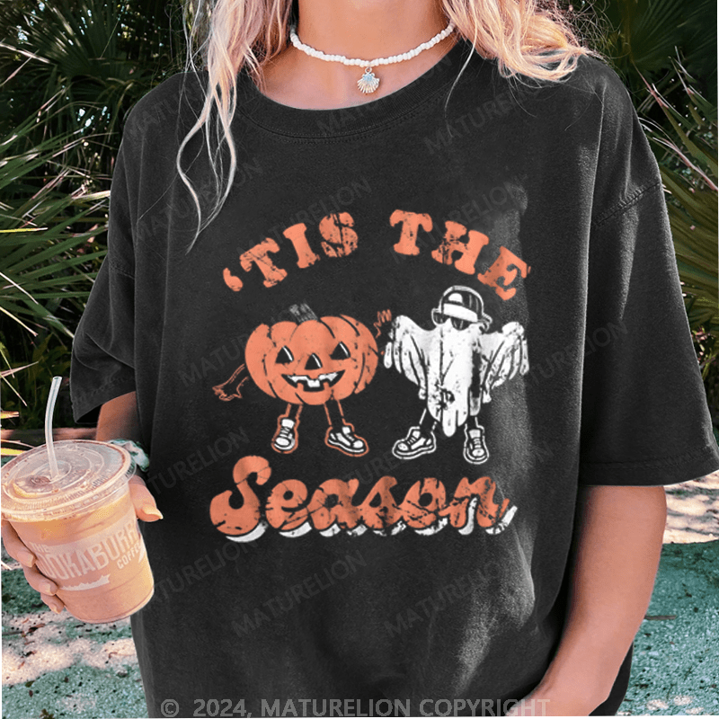 Maturelion Halloween Is The Season Washed T-Shirt