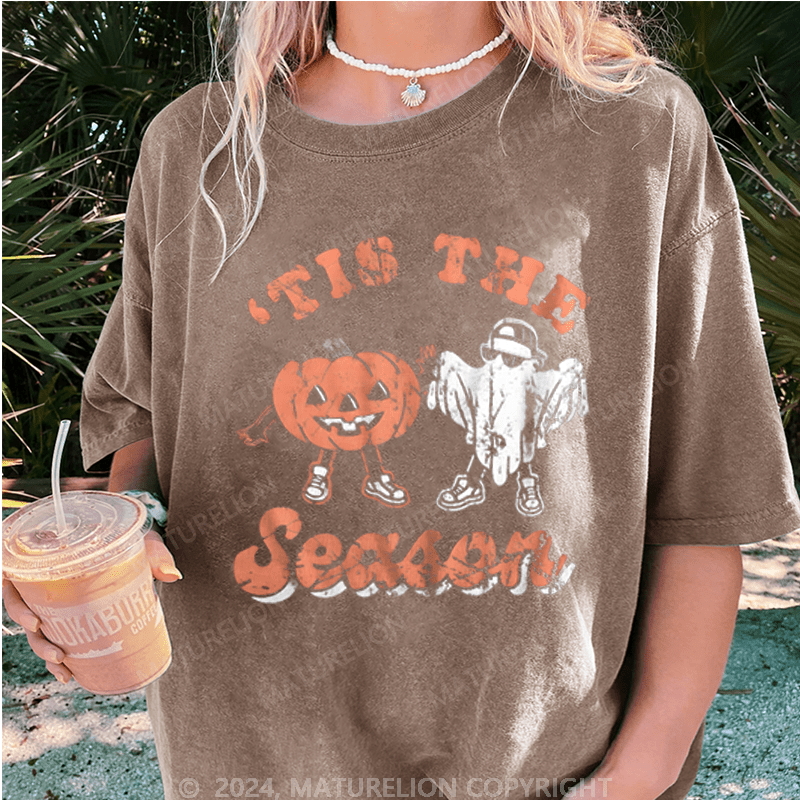 Maturelion Halloween Is The Season Washed T-Shirt