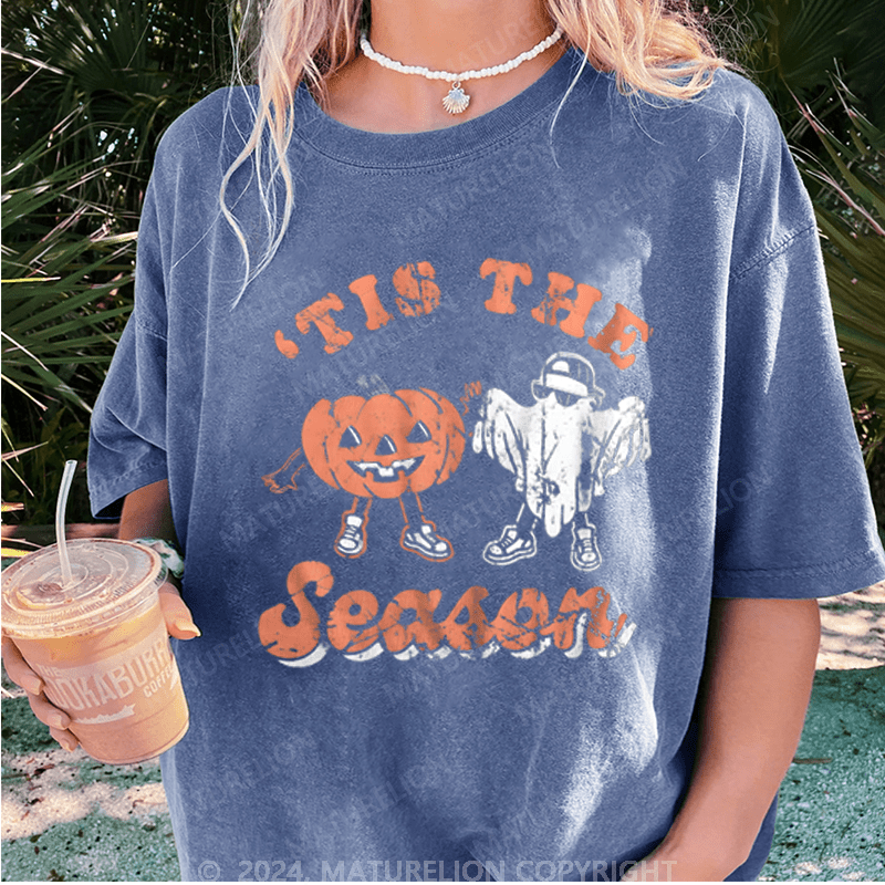 Maturelion Halloween Is The Season Washed T-Shirt