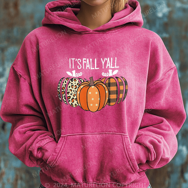 Maturelion Halloween It's Fall Y'all Halloween DTG Printing Halloween Hoodie