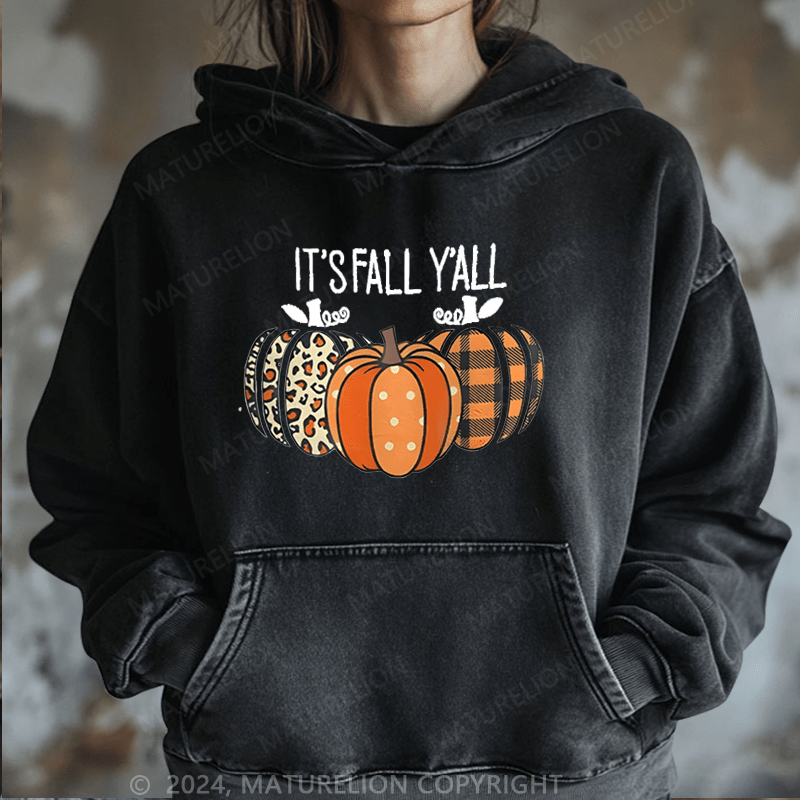 Maturelion Halloween It's Fall Y'all Halloween DTG Printing Halloween Hoodie