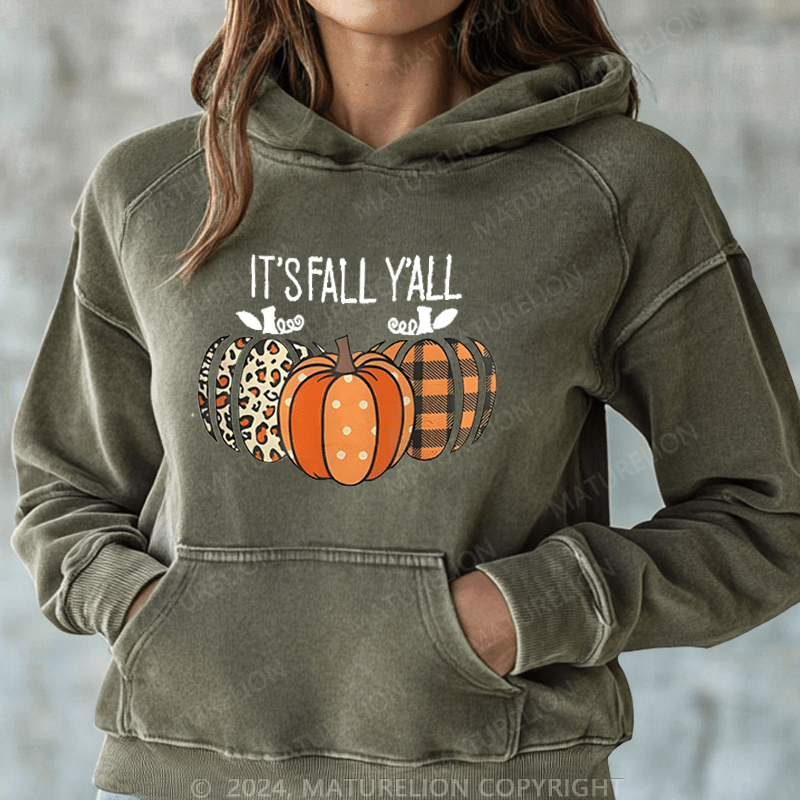 Maturelion Halloween It's Fall Y'all Halloween DTG Printing Halloween Hoodie