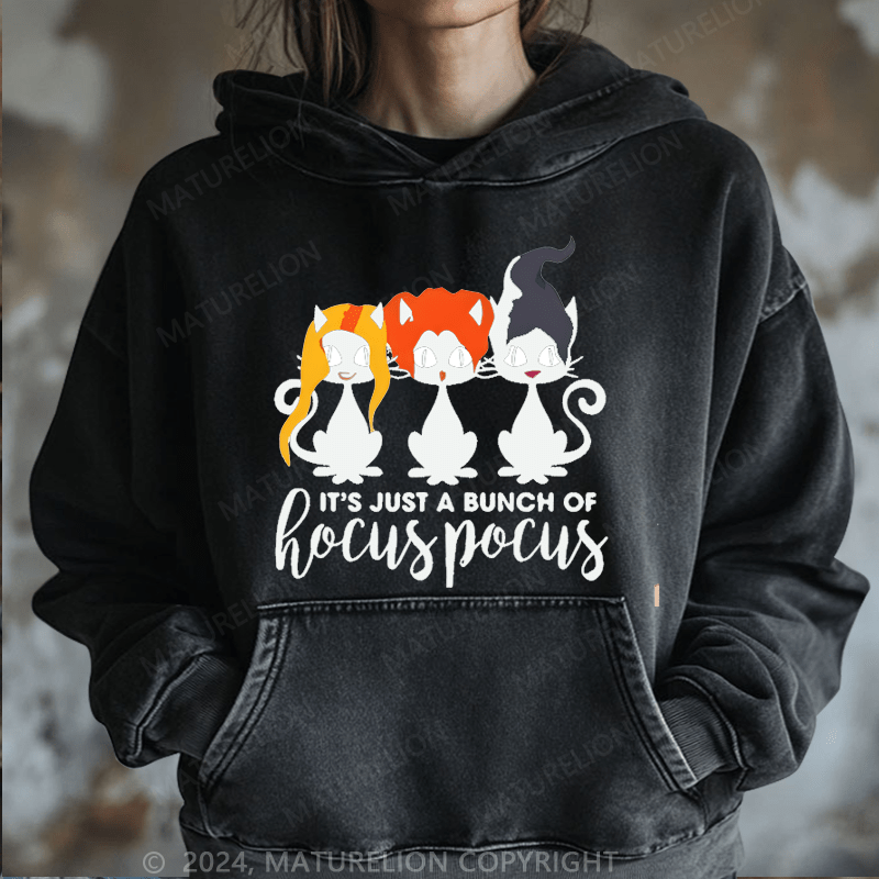 Maturelion Halloween It's Just A Bunch Of Hocuspocus Washed Hoodie