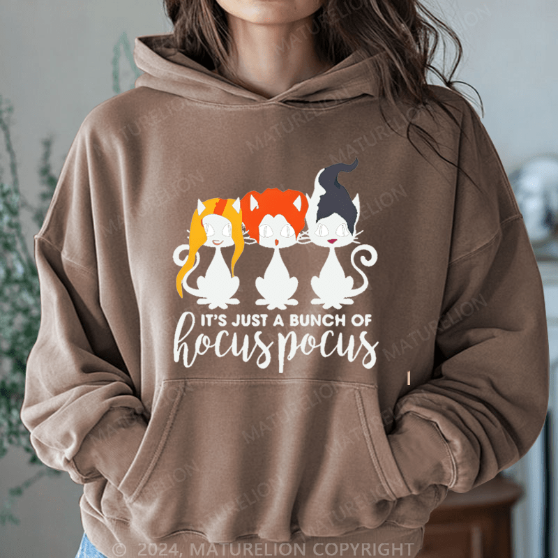 Maturelion Halloween It's Just A Bunch Of Hocuspocus Washed Hoodie