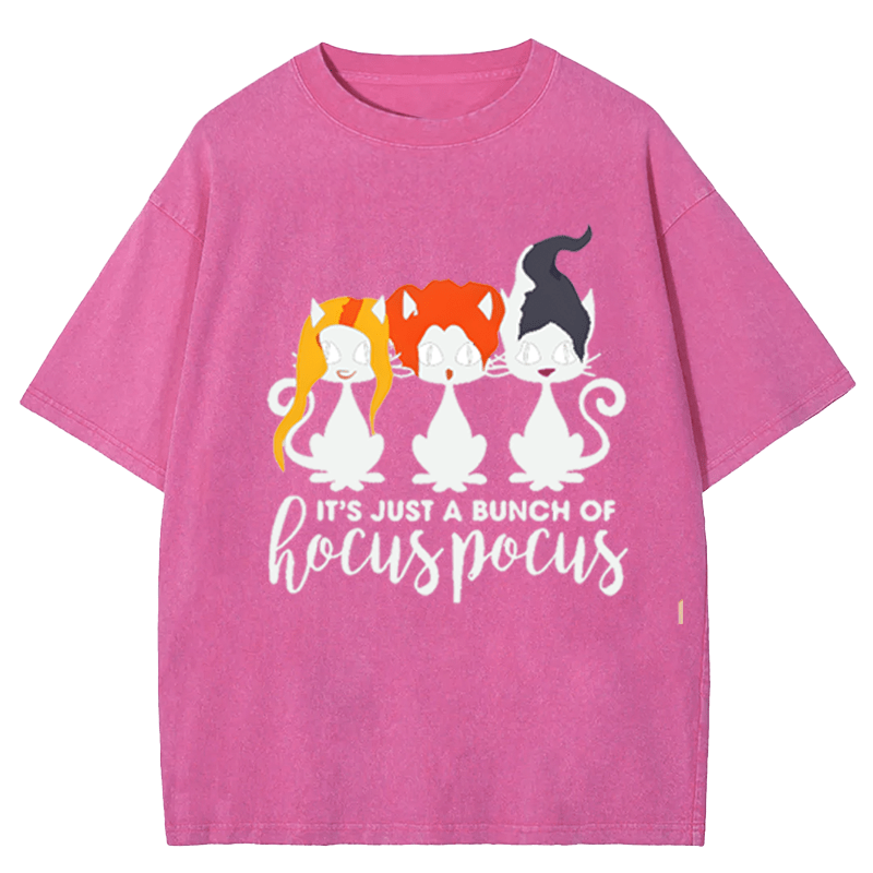 Maturelion Halloween It's Just A Bunch Of Hocuspocus Washed T-Shirt