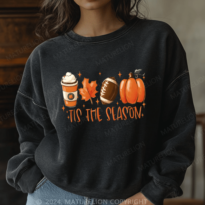 Maturelion Halloween It's The Season Washed Halloween Sweatshirt