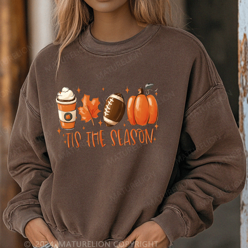 Maturelion Halloween It's The Season Washed Halloween Sweatshirt