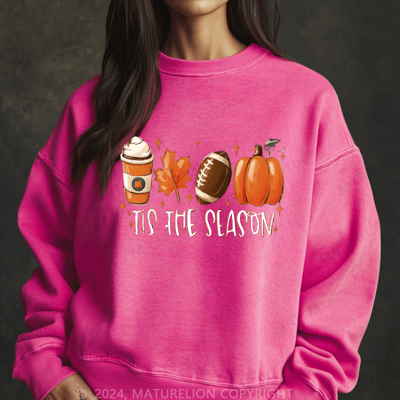 Maturelion Halloween It's The Season Washed Halloween Sweatshirt