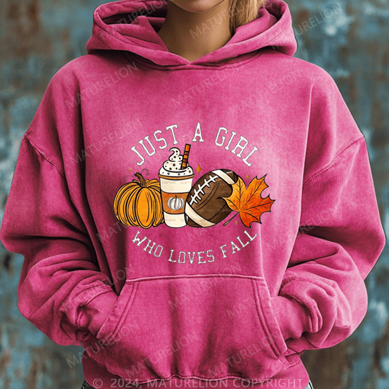 Maturelion Halloween Just A Girl Who Loves Fall DTG Printing Halloween Hoodie