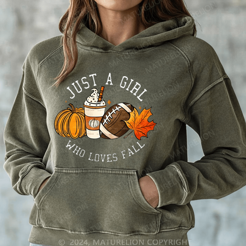 Maturelion Halloween Just A Girl Who Loves Fall DTG Printing Halloween Hoodie