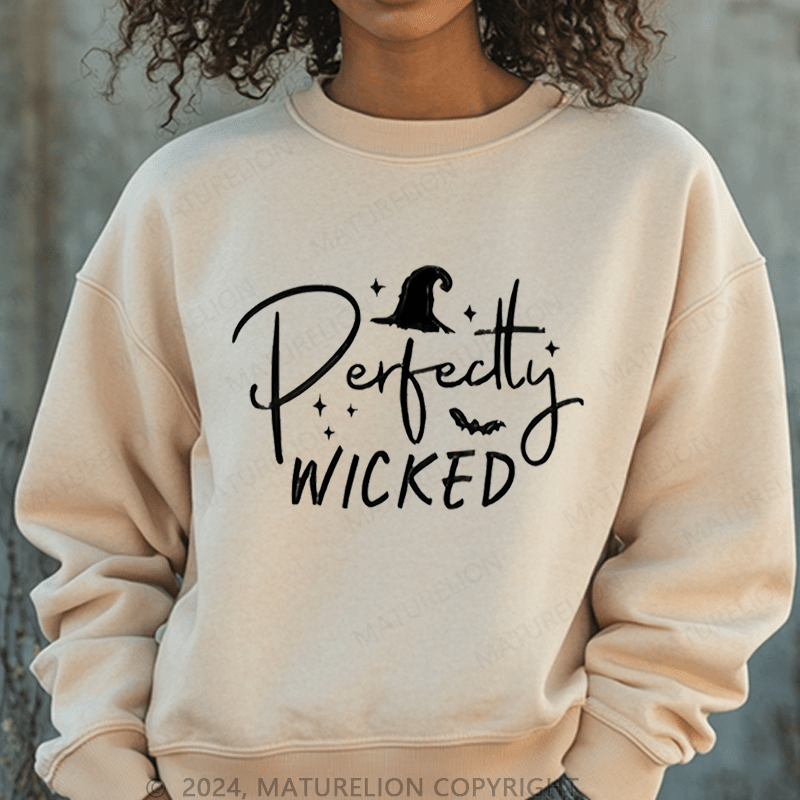 Maturelion Halloween Perfectly Wicked Washed Halloween Sweatshirt