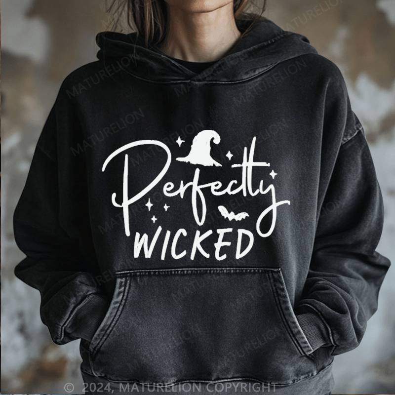 Maturelion Halloween Perfectly Wicked Washed Hoodie