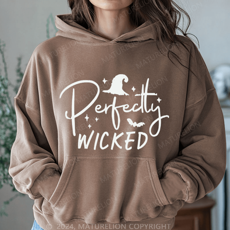 Maturelion Halloween Perfectly Wicked Washed Hoodie