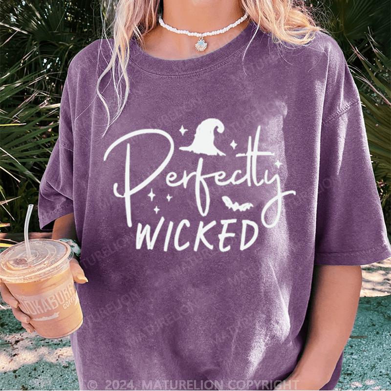 Maturelion Halloween Perfectly Wicked Washed T-Shirt