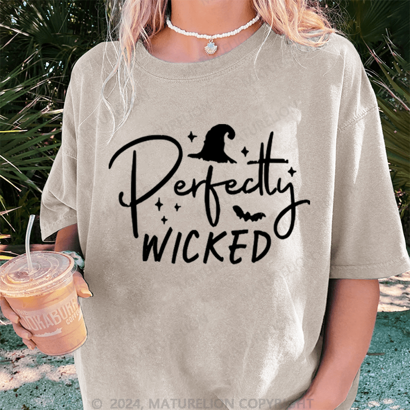 Maturelion Halloween Perfectly Wicked Washed T-Shirt