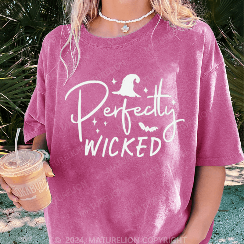 Maturelion Halloween Perfectly Wicked Washed T-Shirt