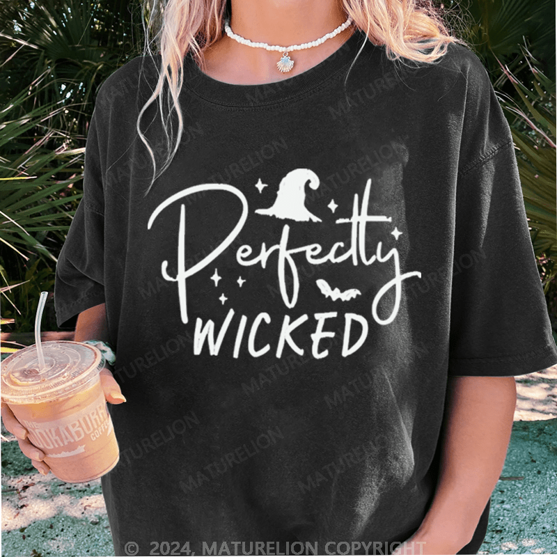 Maturelion Halloween Perfectly Wicked Washed T-Shirt